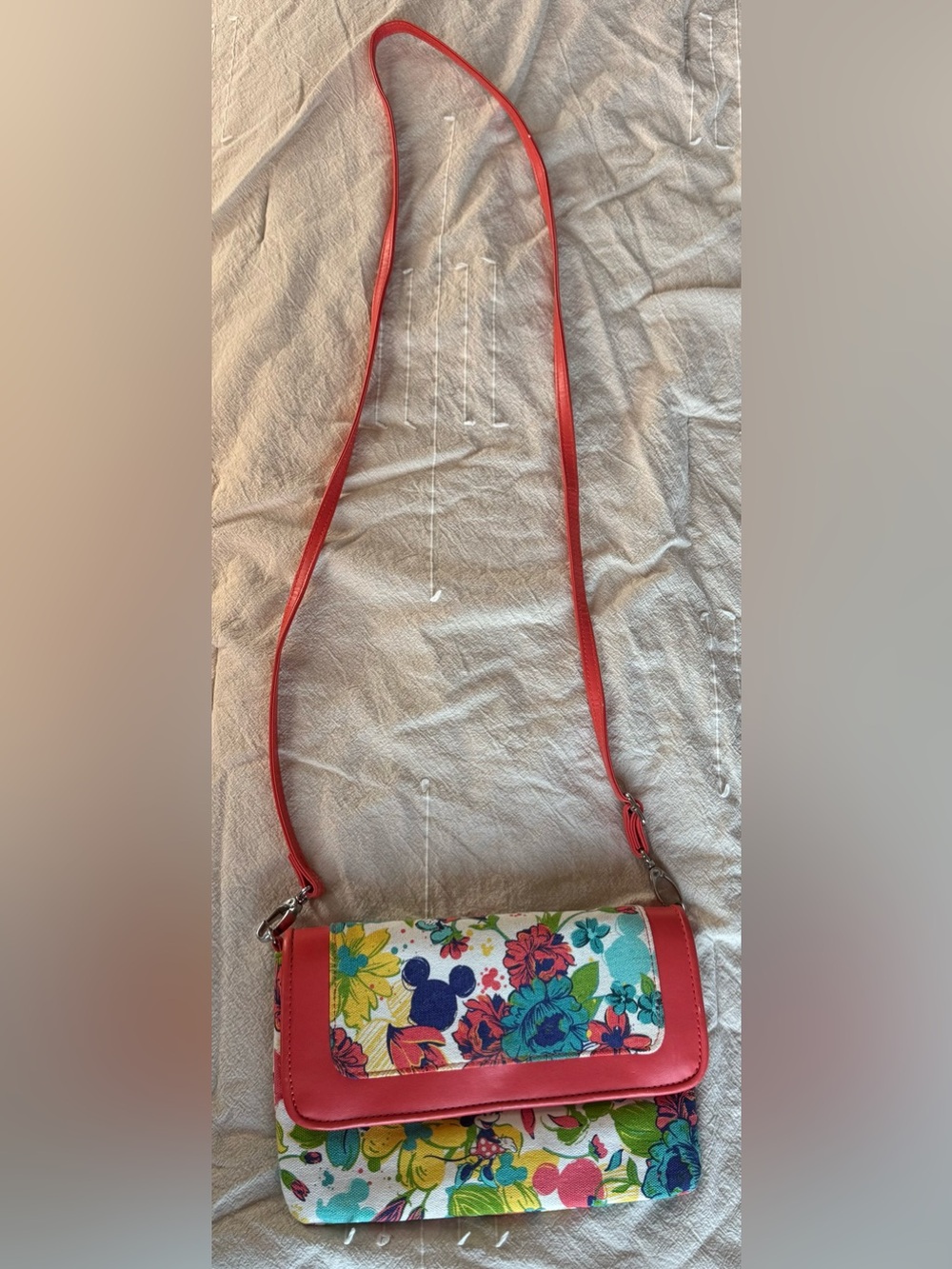 Disney Floral Mickey & Minnie Crossbody Bag